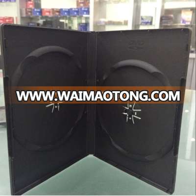 very resistent to ageing dvd case single tray and double tray 14MM thick black case